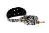 Black & White Snake 3” Wide Style Collar & Leash Set  With Large Gold Custom Rivet
