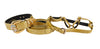 Pearl Yellow Snake Ornate Swarovski Italian Hardware Collar, Leash & Harness Set