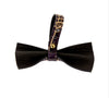 Dark Purple/Gold Embossed Croc Italian Leather Bow tie