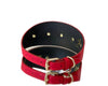 Luxury Pet Fashion Red Distressed Italian Leather With Vintage Star Rivets