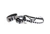 Black & Silver Stiped Snake With Swarovski Crystal Hardware Collar, Leash & Harness Set