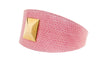 Soft Pink Snake 3” Wide Style Collar With Custom Large Gold Rivet
