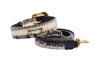 Off White/Black Snake With Gold Swarovski Crystal Hardware Collar & Leash Set