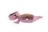 Pearl Purple Italian Leather/Purple Tilapia Fanny Pack With Large Gold Rivet & Matching 3” Wide Style Collar