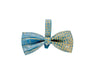 Blue & Gold Embossed Croc Italian Leather Bow tie
