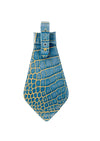 Blue & Gold Embossed Croc Italian Leather Tie