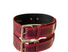 Luxury Pet Fashion Red & Black Viper Snake Collar with Gold Classic Hardware