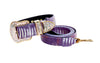 Luxury Pet Fashion Purple/Silver Multi-Tone Snakeskin Collar & Leash Set  With Our Swarovski Crystal Hardware