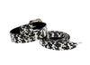 Black & White Snake/Swarovski Crystal Collar & Leash Set