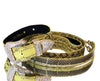Luxury Pet Fashion Soft Yellow & Black Snakeskin Collar & Leash Set With Our Swarovski Crystal Hardware.