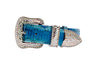 Blue & Turquoise Snake Collar With Silver Swarovski Crystal Hardware