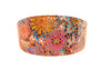 Orange Floral Mosaic Italian Leather 3” Wide Style Collar