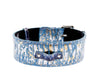 Light Blue/Dark Blue Silver Iridescent Snake Collar With Silver Classic Hardware