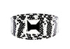 Black & White Snake Wide Style 3”Collar With Large Silver Rivet