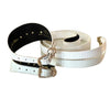 Luxury Pet Fashion Matte White Snakeskin Wide Collar & Leash Set