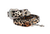 Snow Leopard Hair On Hide Swarovski Collar & Leas Set